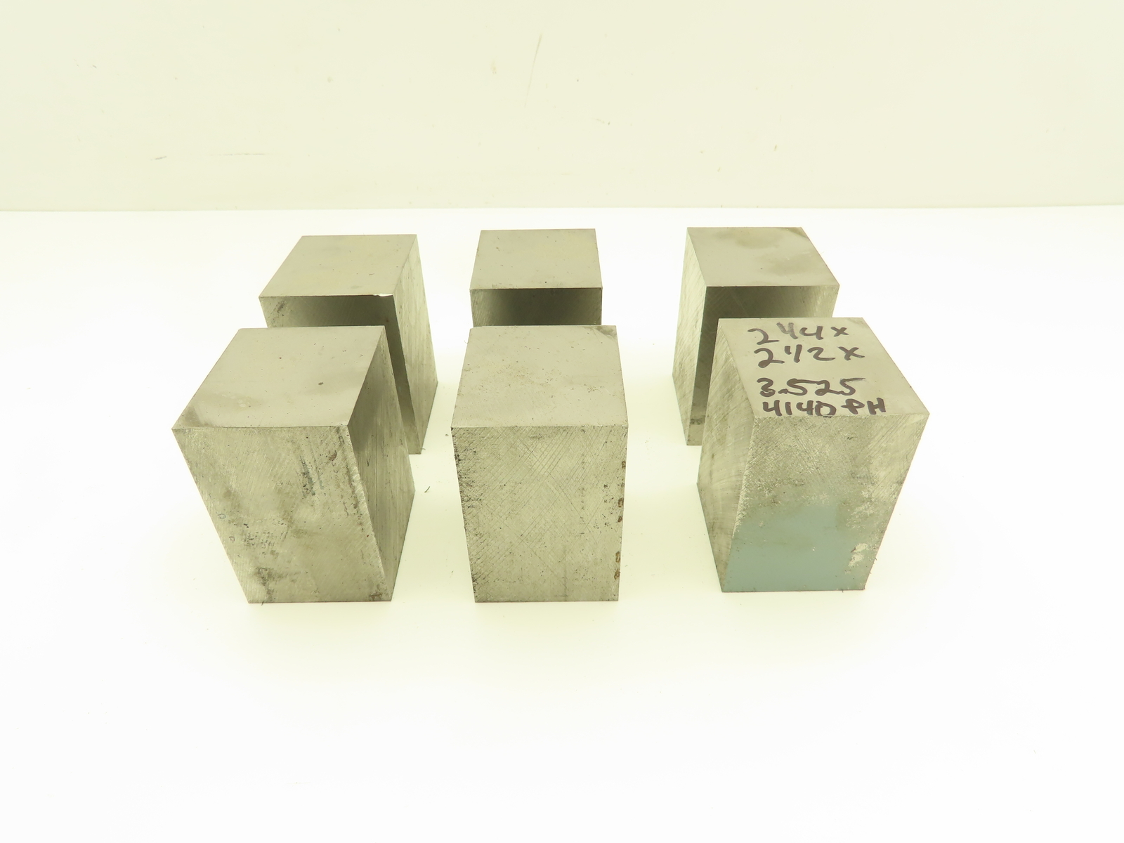 4140 PH Alloy Steel Flat Bar Stock 2-1/4″x 2-1/2″x 3-1/2″L Lot of 6