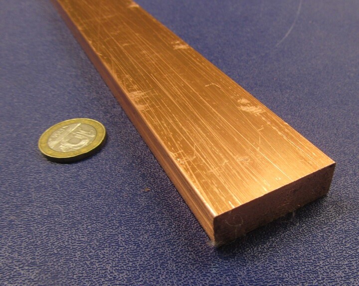 110 Copper Bar H02, 1/2″ Thick x 1 1/2″ Wide x 2 Ft Length
