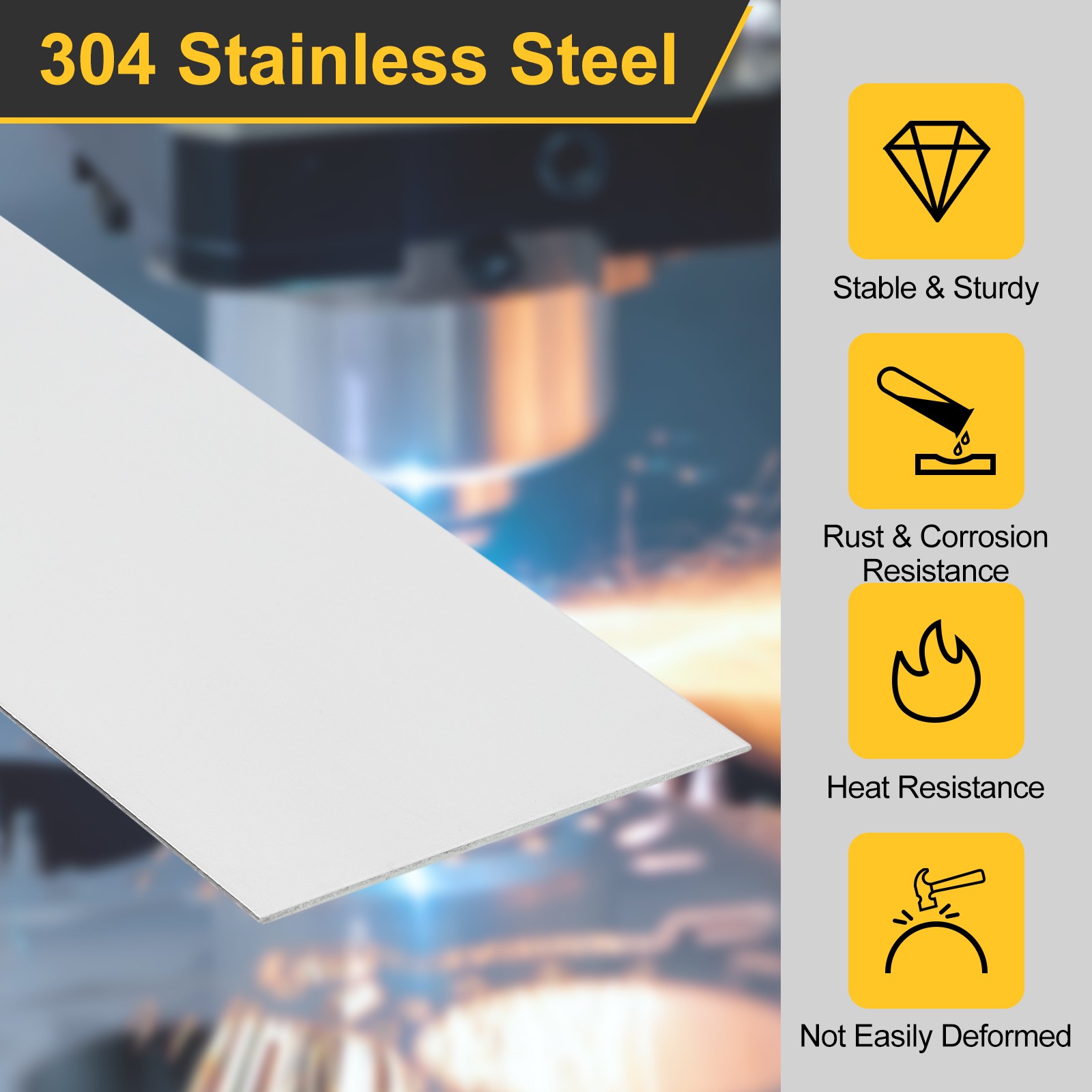 10 Pcs Stainless Steel Strips, 0.016″x2″x12″ 304 Stainless Steel Shim Stock