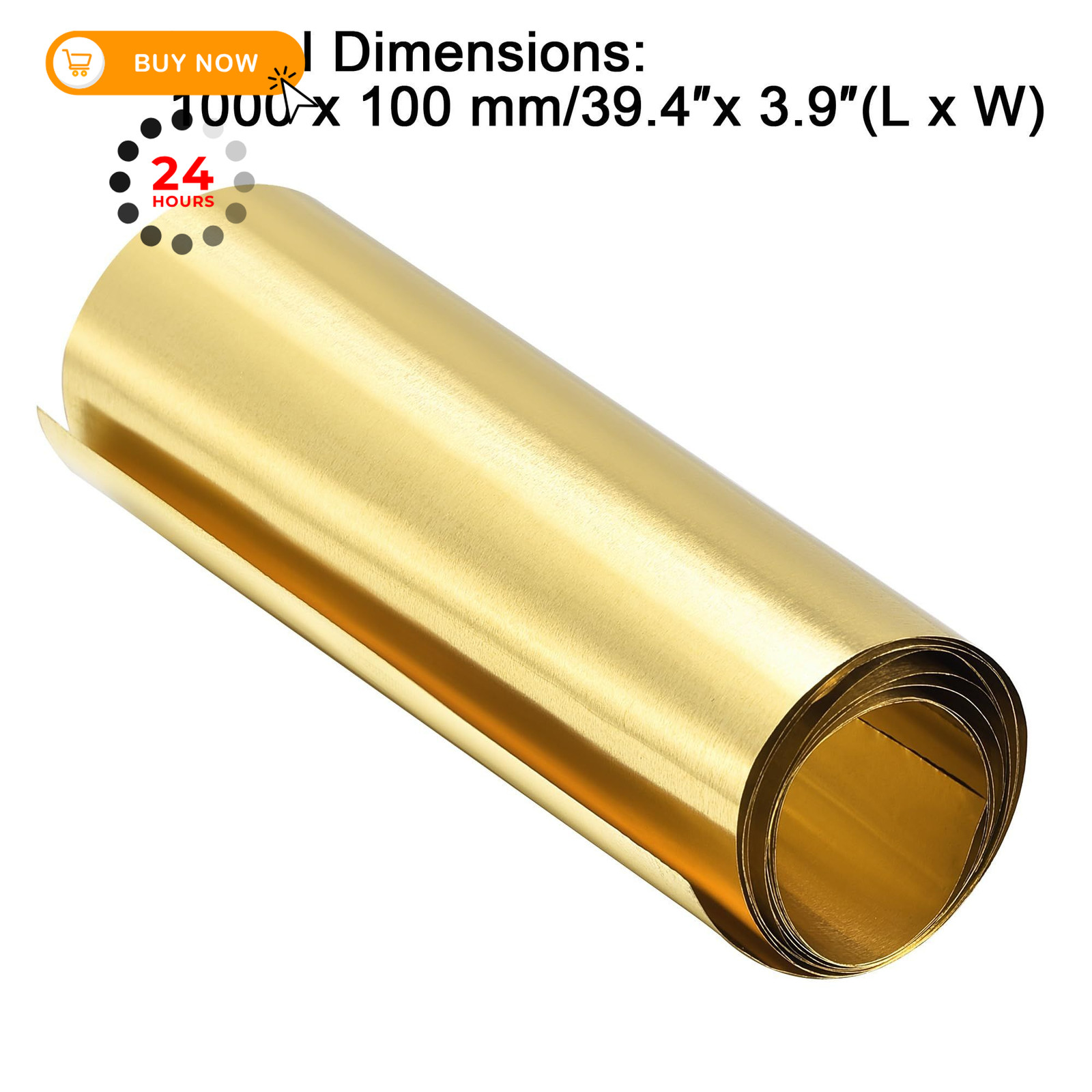 uxcell Brass Sheet Roll, Metal Foil Plate 1000mm x 1000 x 100 x 0.01mm,
