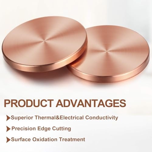 Copper Round Discs 1-1/4″ Dia. X 1/8″ Thick – 10 Pcs for DIY Crafts Engraving