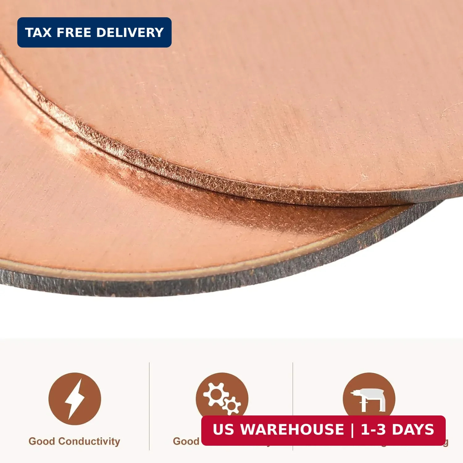 uxcell Pure Copper Sheet, 8pcs 1″ x 0.04″ 18 Gauge T2 Copper Metal Round Plate f