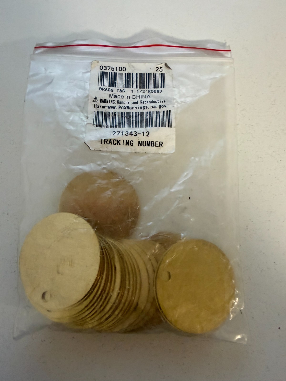 Lot of 25 Round Brass Blank Tags Set 1-1/2″ H x 1-1/2″ Wide Metal 0375100