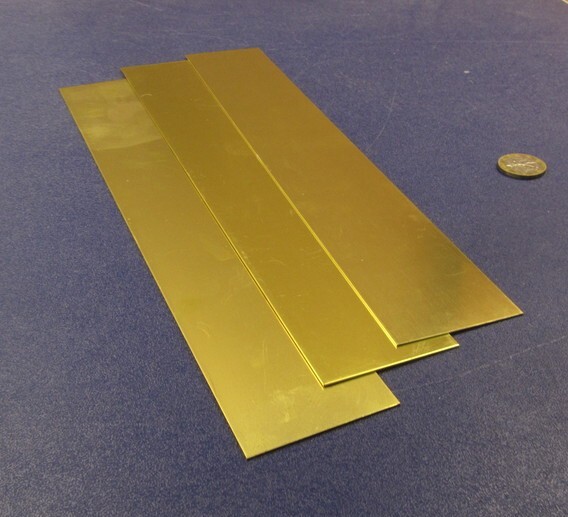 260 Brass Flat Bar .016″ Thick x 2.0″ Wide x 12″ Length, 3 Pcs, 3 Ft Total