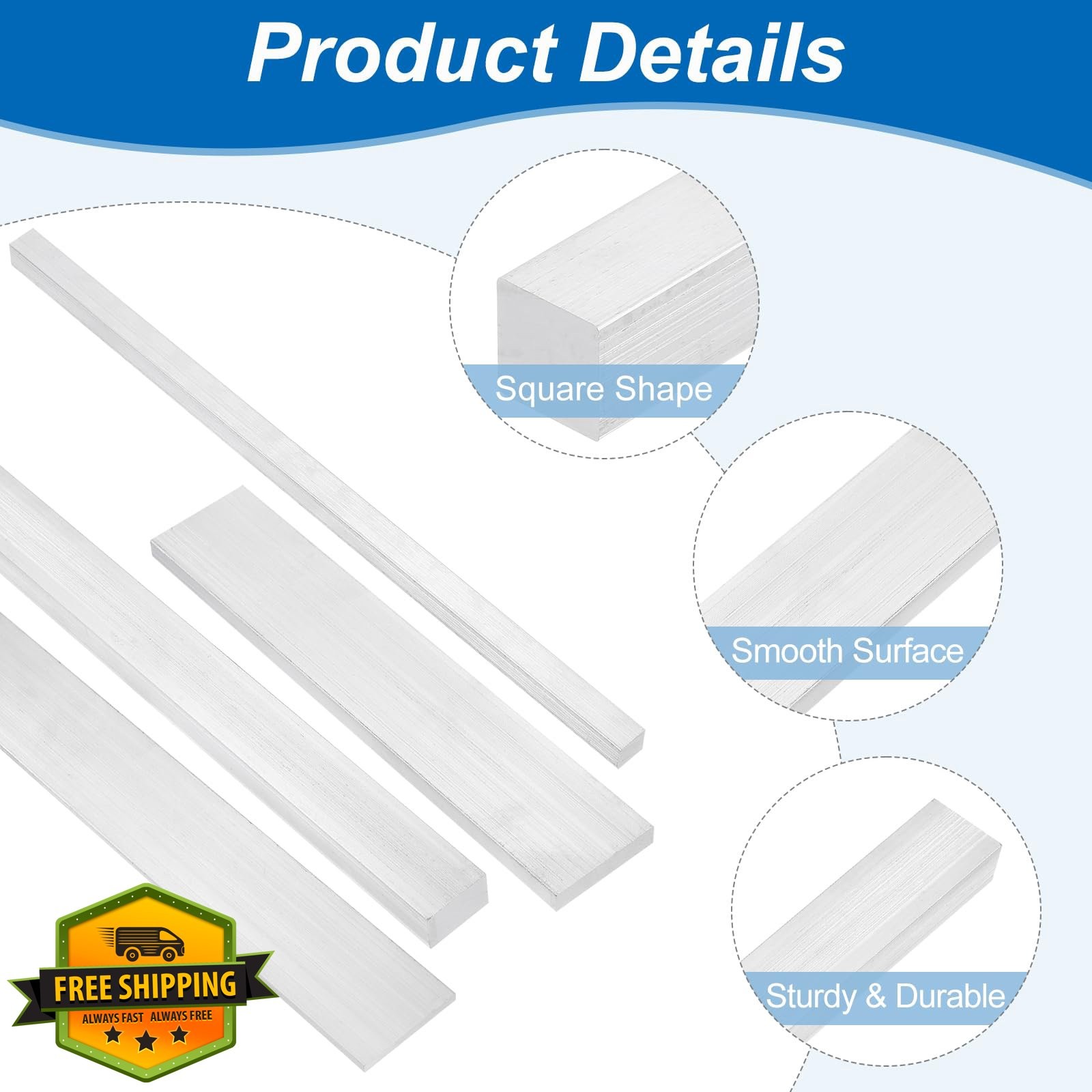 uxcell 1pc 5/8″x1-9/16″x12″ Aluminum Flat Bar 6063