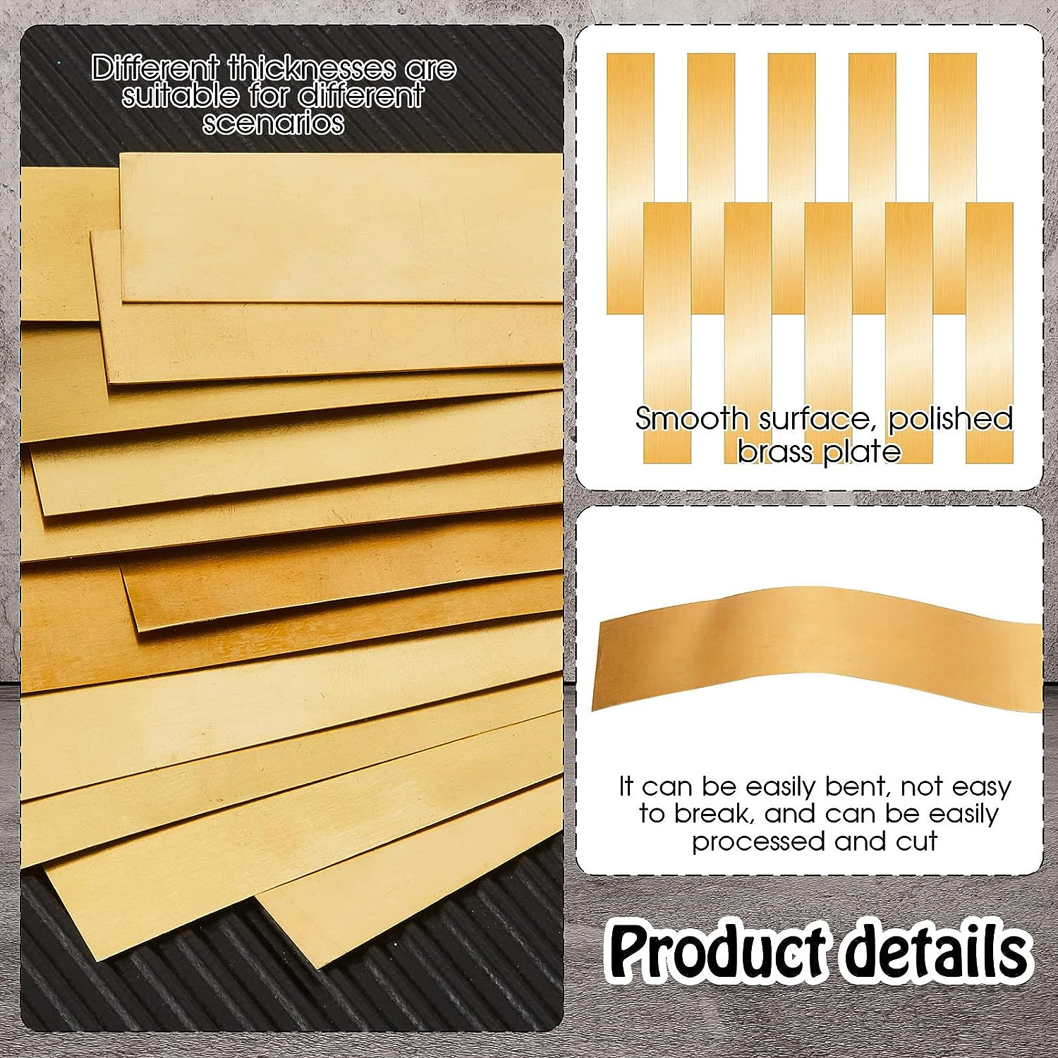 Brass Strip Brass Sheet Brass Shim Stock Assortment Metal Shims 6” Length
