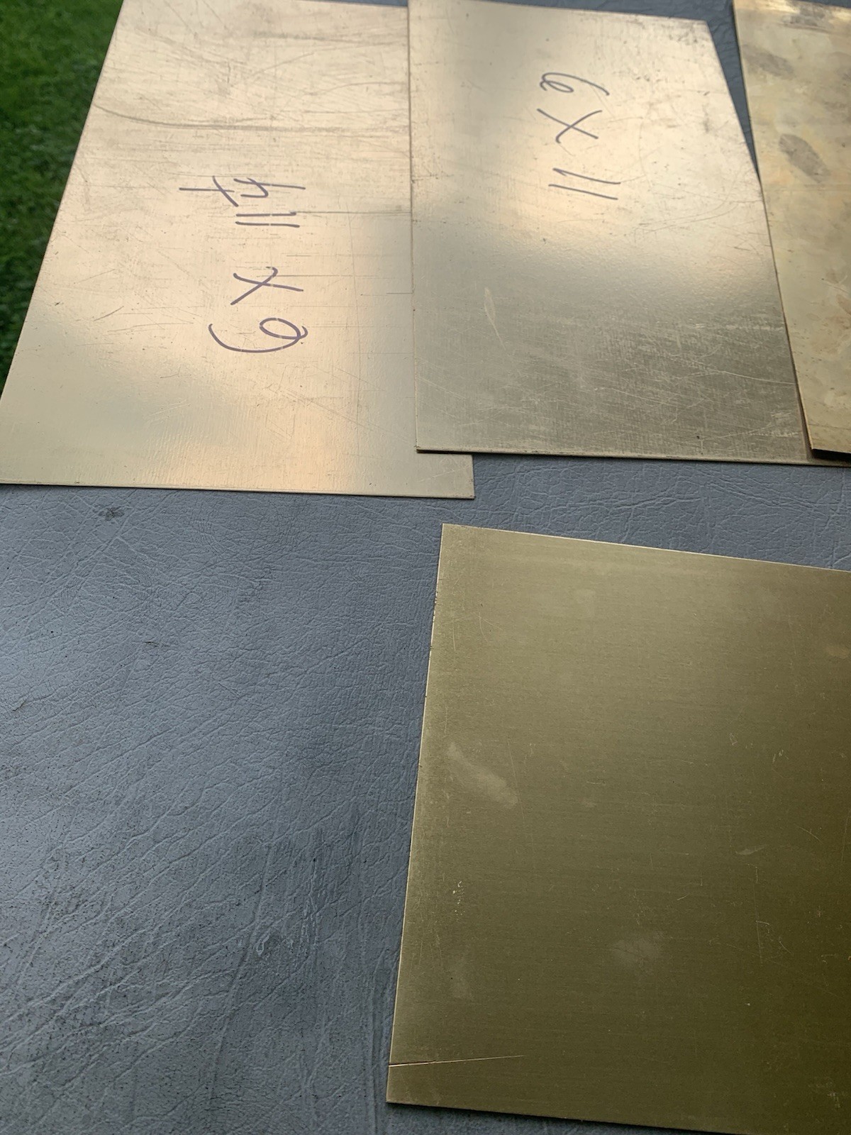 .020” Sheet Brass, Satin Brass With Peel Coat, All 4 Pieces