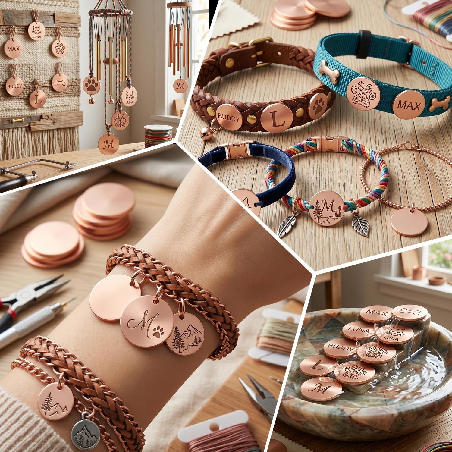 1-1/4″ Copper Round Disc Blanks, 1/8″ Thick, 10 Pack for Crafts
