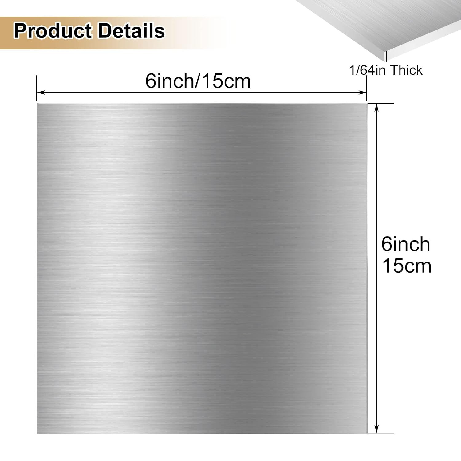 20 Pack 6061 T6 Aluminum Sheet Metal 6 X 6 X 1/64 Inch Flat Plain Aluminum Plat