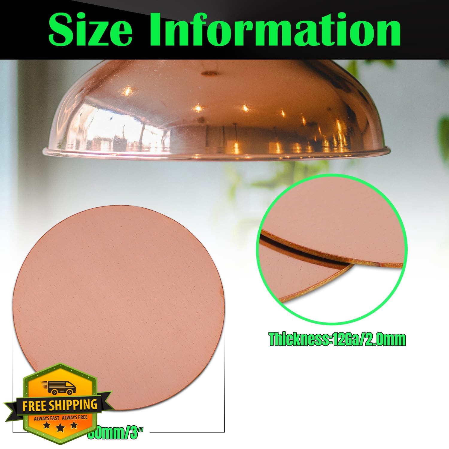 Uxney 3″ 12Ga Copper Disc 2mm Thick