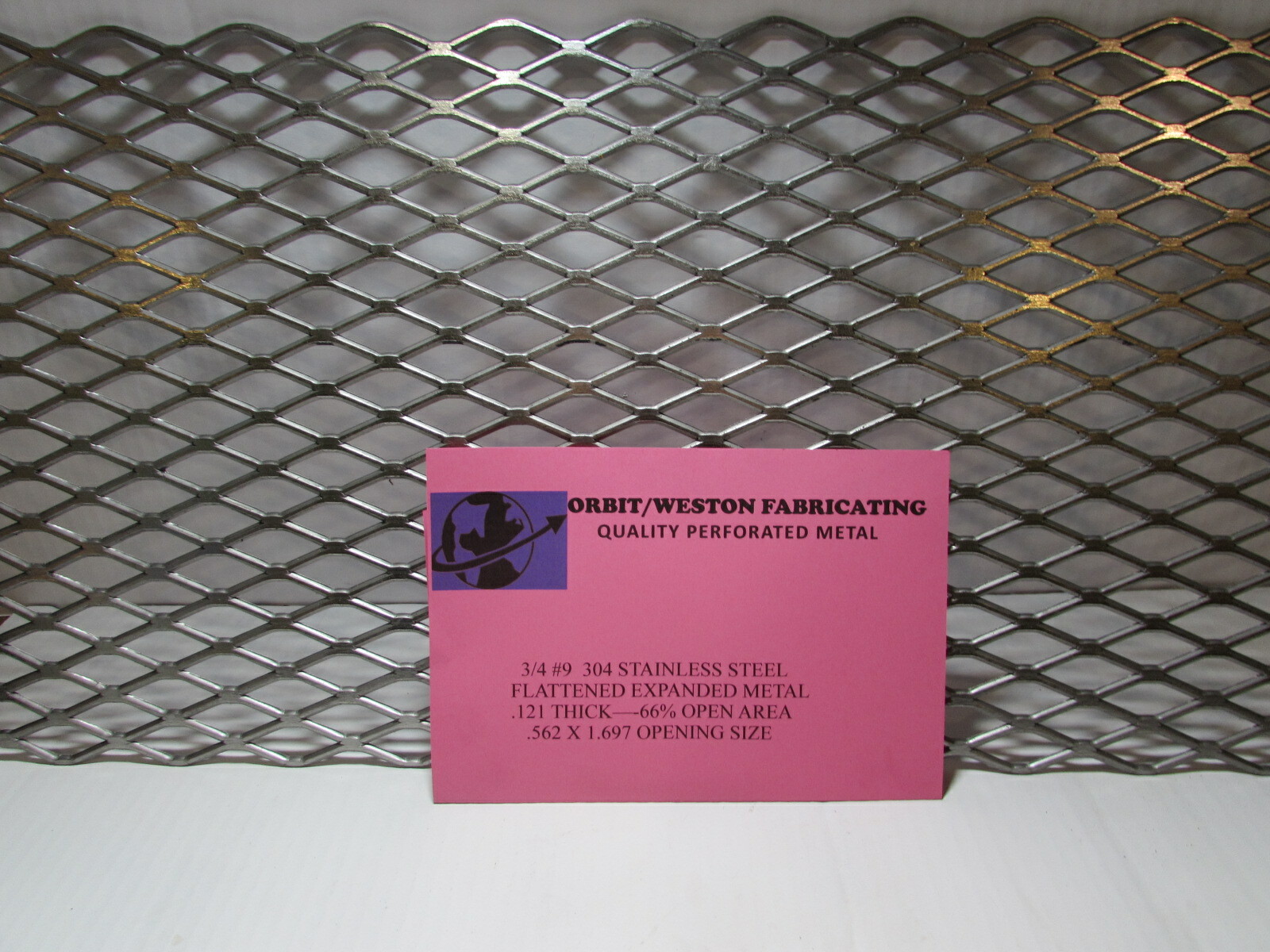 3/4#9 304 STAINLESS STEEL FLATTENED EXPANDED METAL–6-1/2″ X 20-3/4″