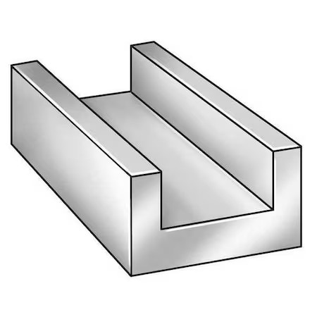 Zoro Select 63Ch.125X1.25X1.25-96 U-Channel, 6063Al, 1 1/4 Leg, 1 1/4 Inx8 Ft,