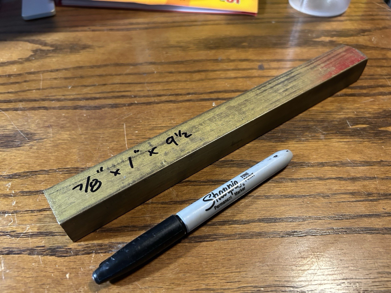 7/8″ x 1″ x 9-1/2″ Brass Flat Stock Bar