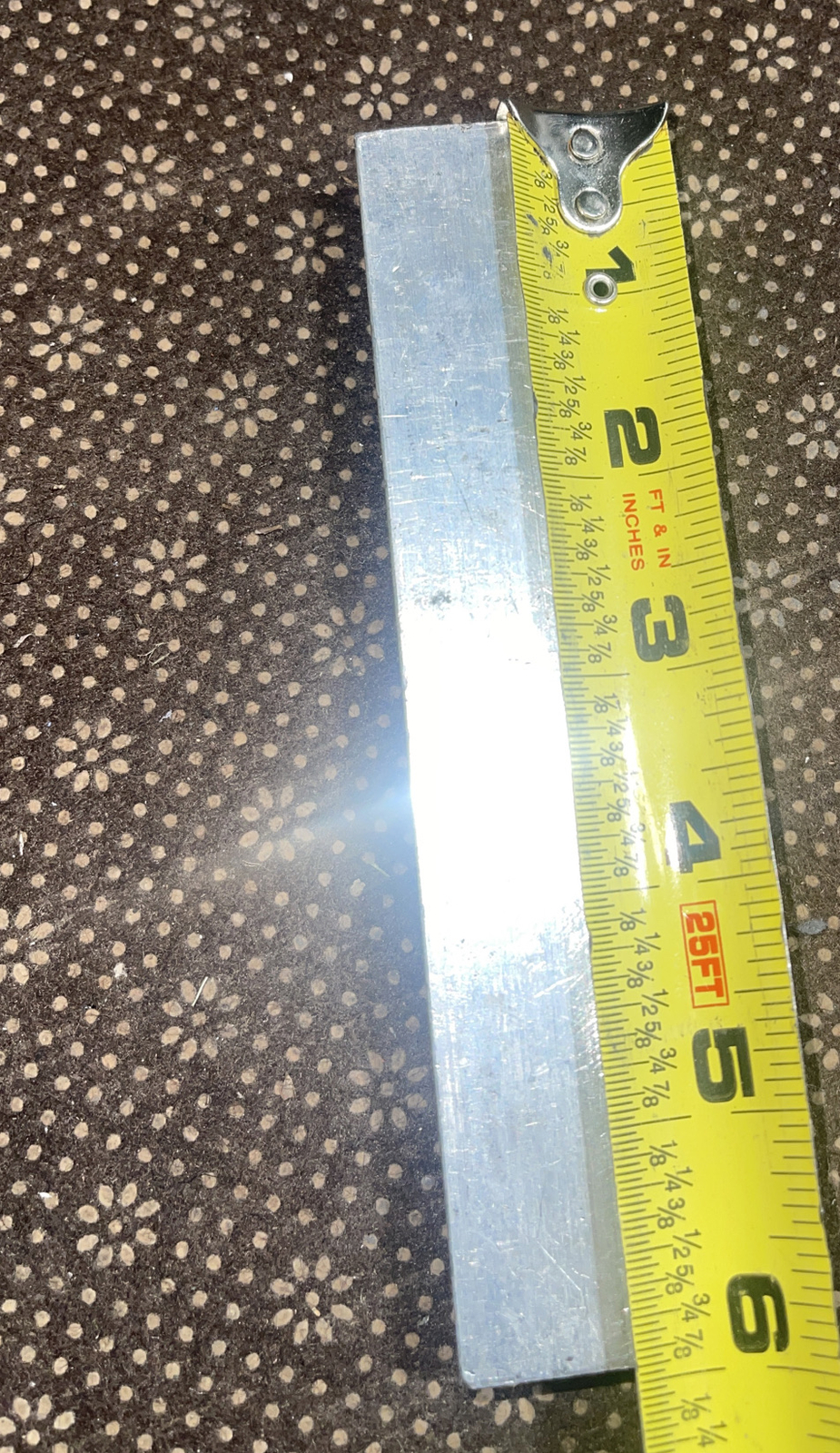 5/8”x1” Aluminum Bar 6” Long