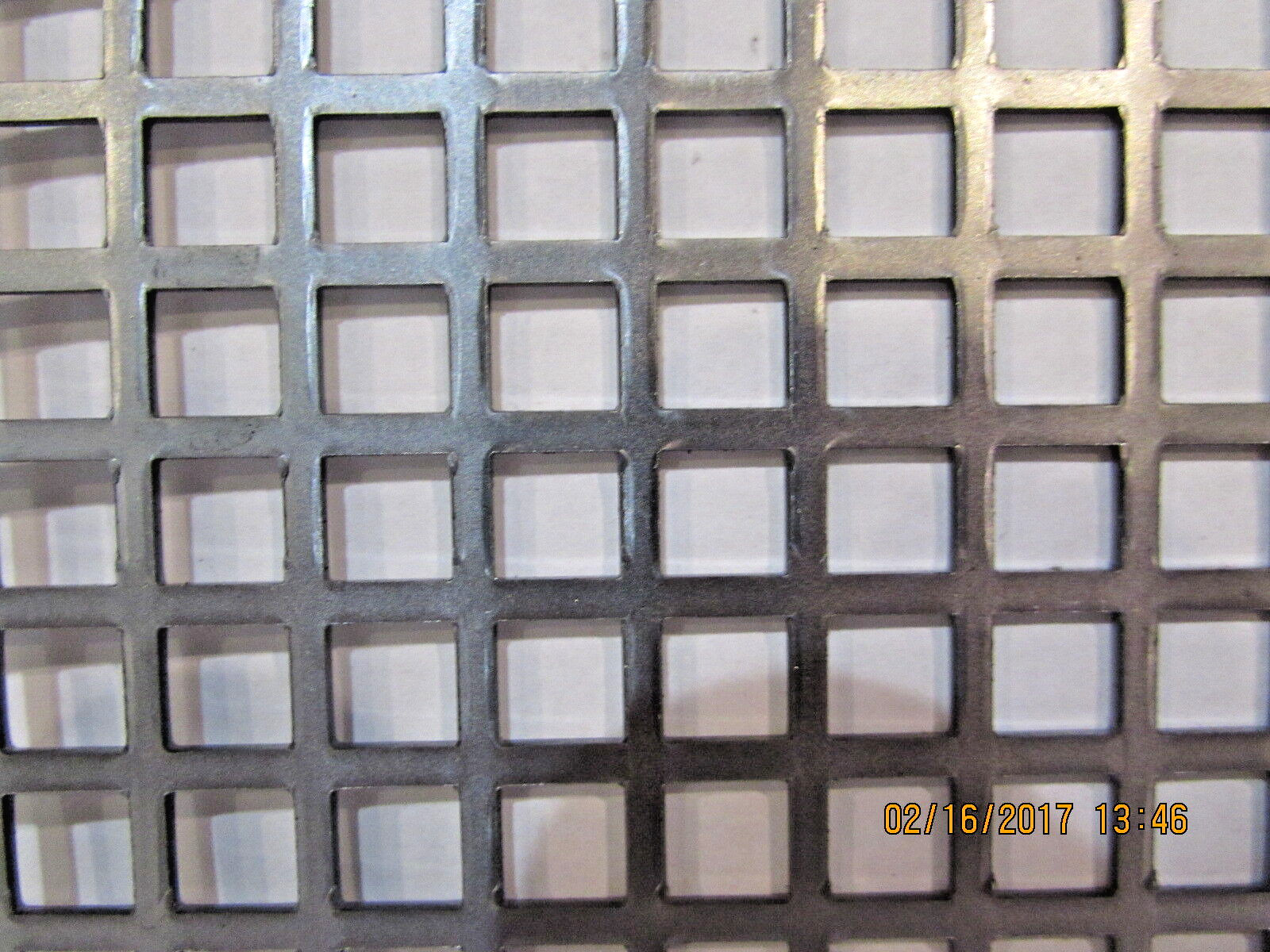 3/8″ SQUARE HOLE PERFORATED CARBON STEEL METAL 16 GA.- —-12″ X 24″