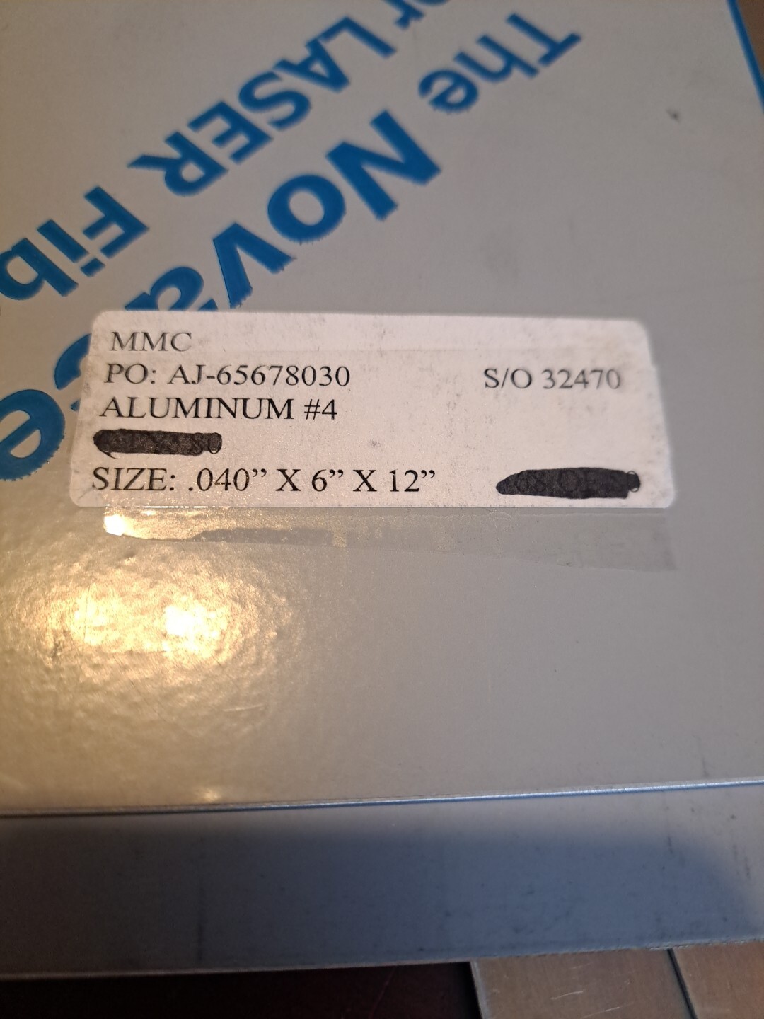 12 Aluminum Sheet .040 6″ x 12″ Aluminum #4 Finish