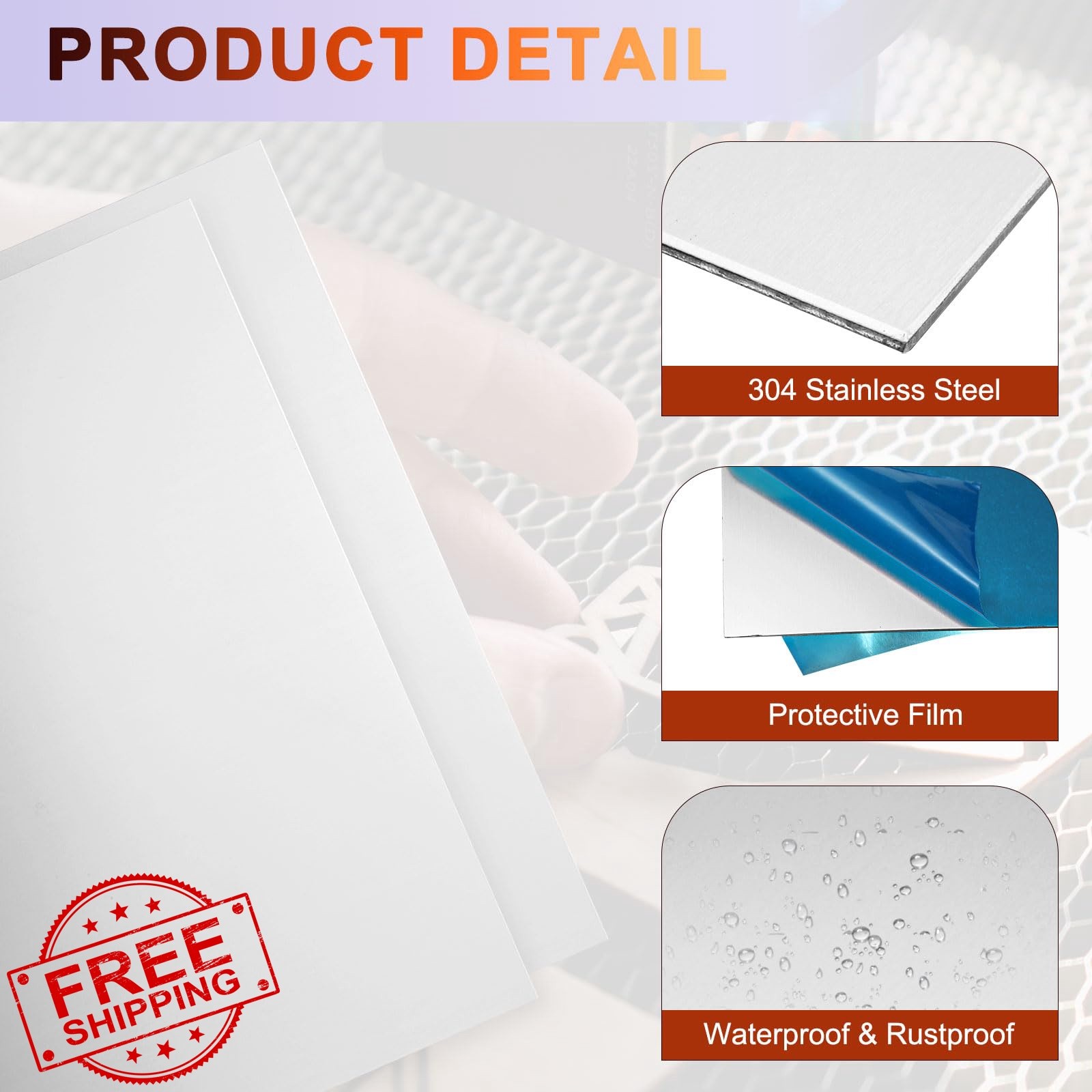 uxcell 2 Pcs 6″x4″x0.5mm Stainless Steel Sheet Plate