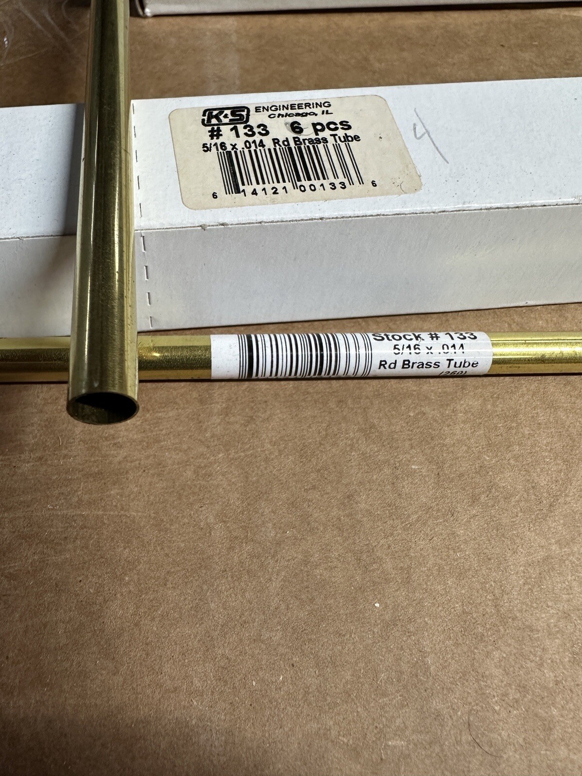 K&S 0.014 in ga. Round Brass Tube 1 L ft. x 5/16 Dia. in. 4 pieces. 2-M