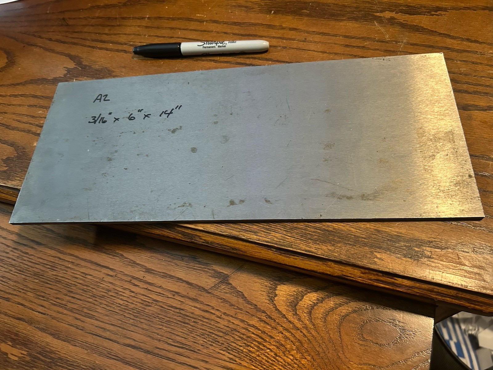 A2 Tool Steel, 3/16” x 6” x 14″, Flat Bar, Machine Stock
