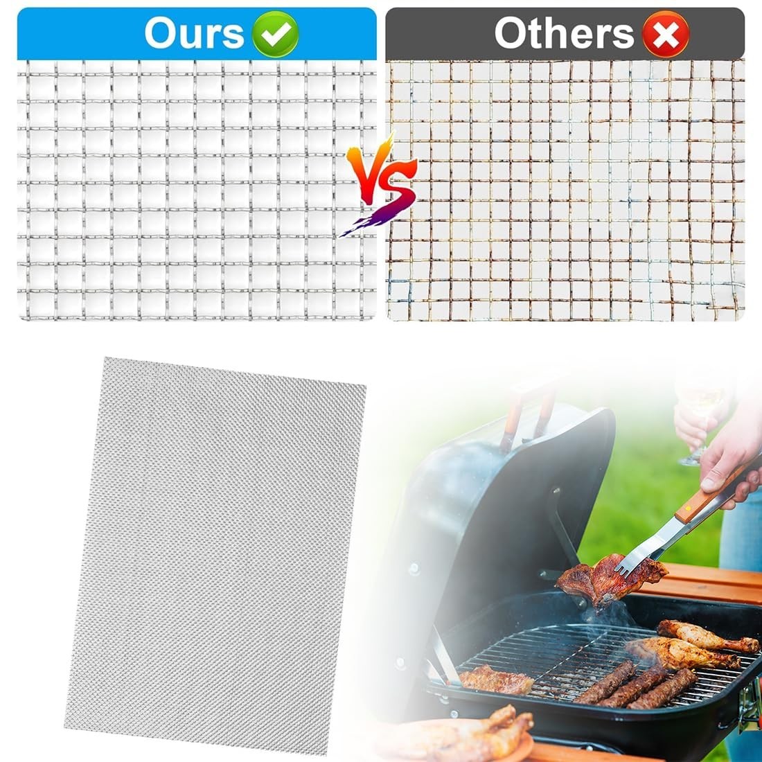 4 Pack 8.26×11.8in Stainless Steel Wire Mesh Sheets 5 Mesh Screen