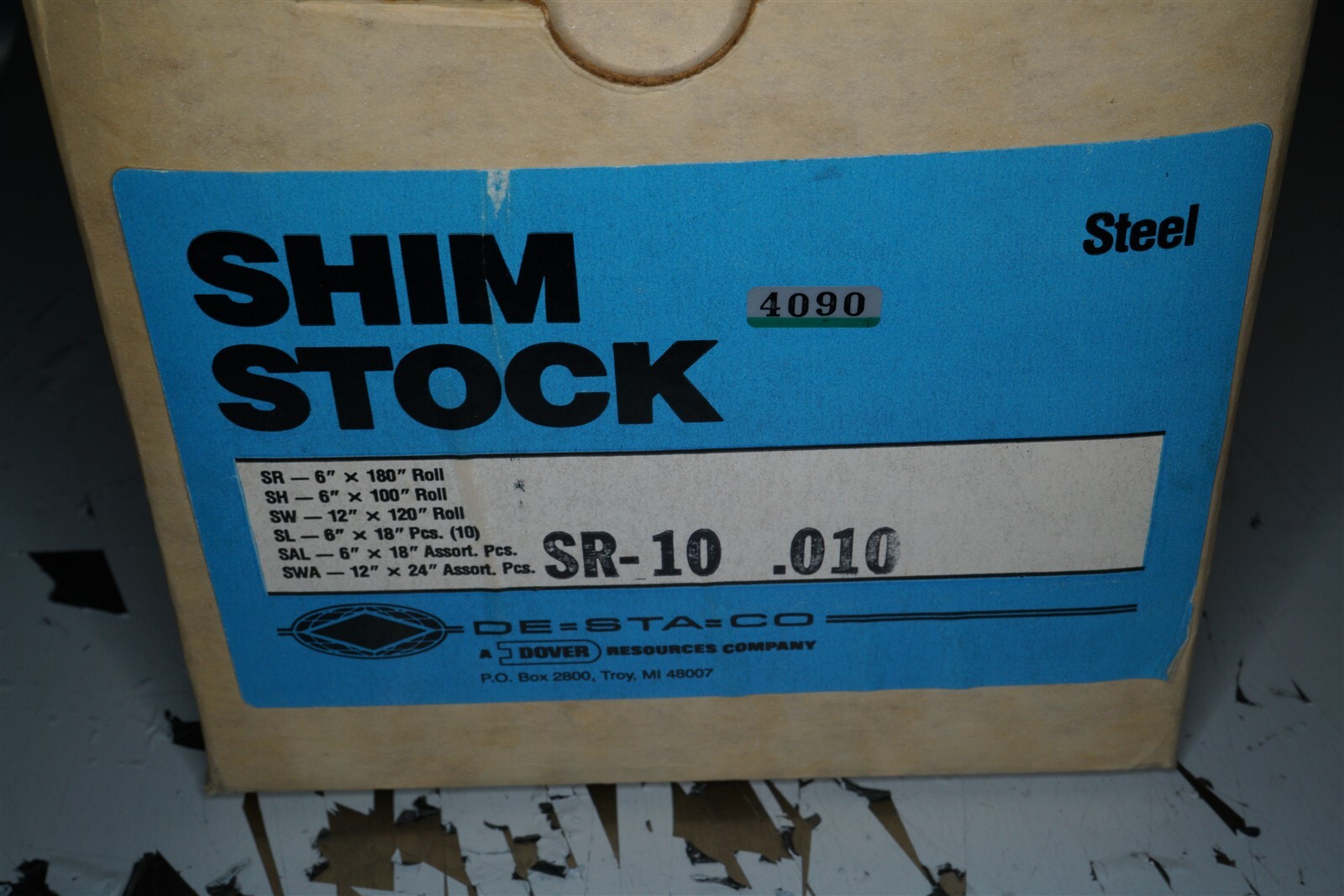 Destaco SR-10 0.010 Steel Shim Stock (SR – 6″ x 180″ Roll), 0.010 Thick