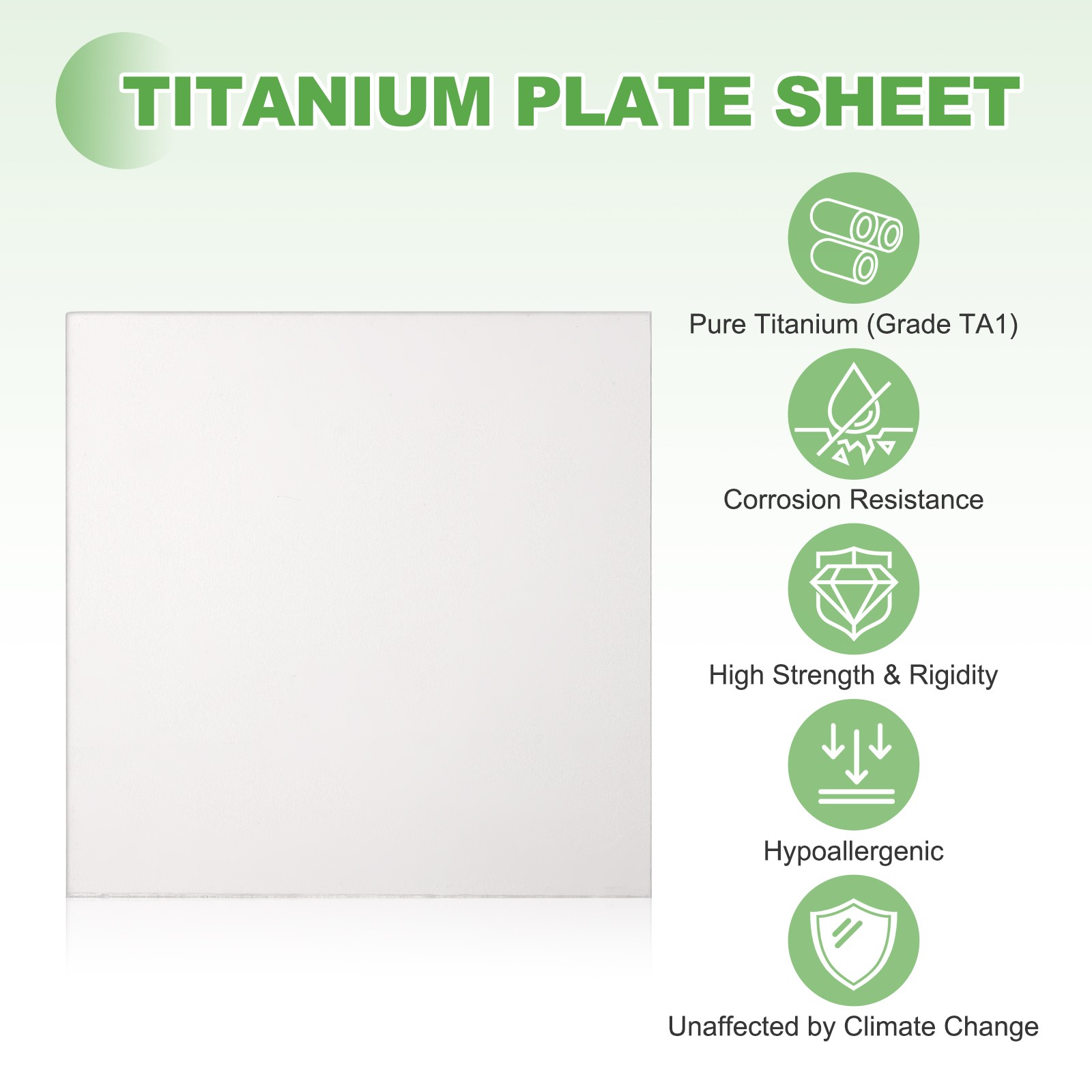 Pure Grade TA1 Titanium Plate Sheet, 100x100x0.4mm Titanium Metal Sheet