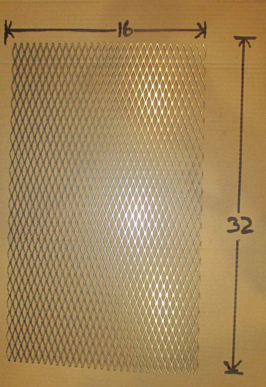 1/2 X #16 304 STAINLESS STEEL FLATTENED EXPANDED METAL—–16″ X 32″
