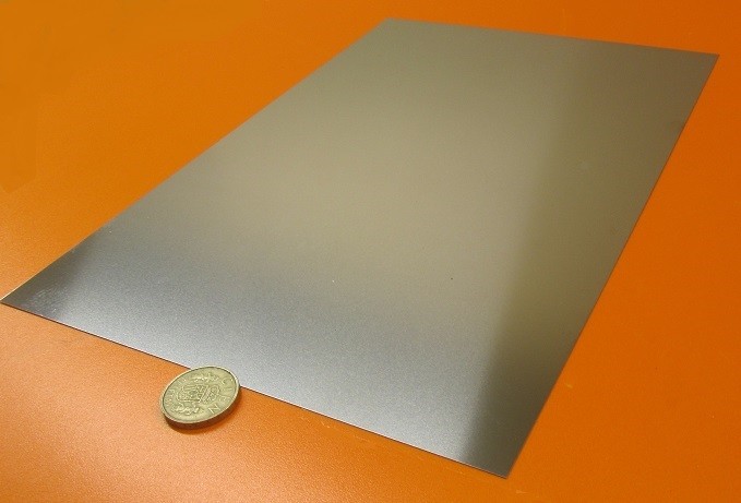 18-8 Stainless Steel Sheet, Full Hard, .002″ x 8.0″ x 12″, 2 Pieces