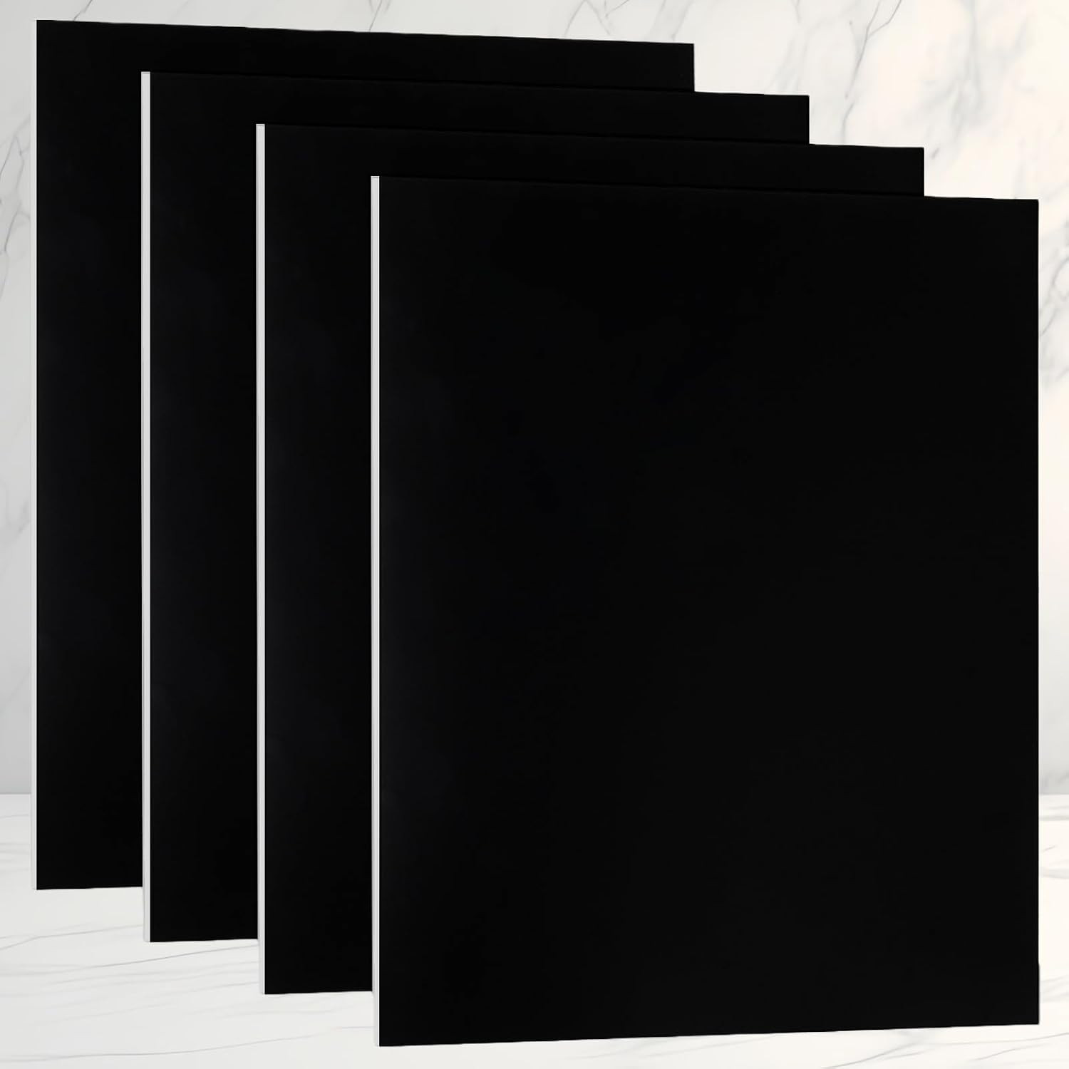 4 Pack 12 x 12 x 1/32 (0.03″) Inch Anodized Aluminum Sheets, Black 5052 Aluminum