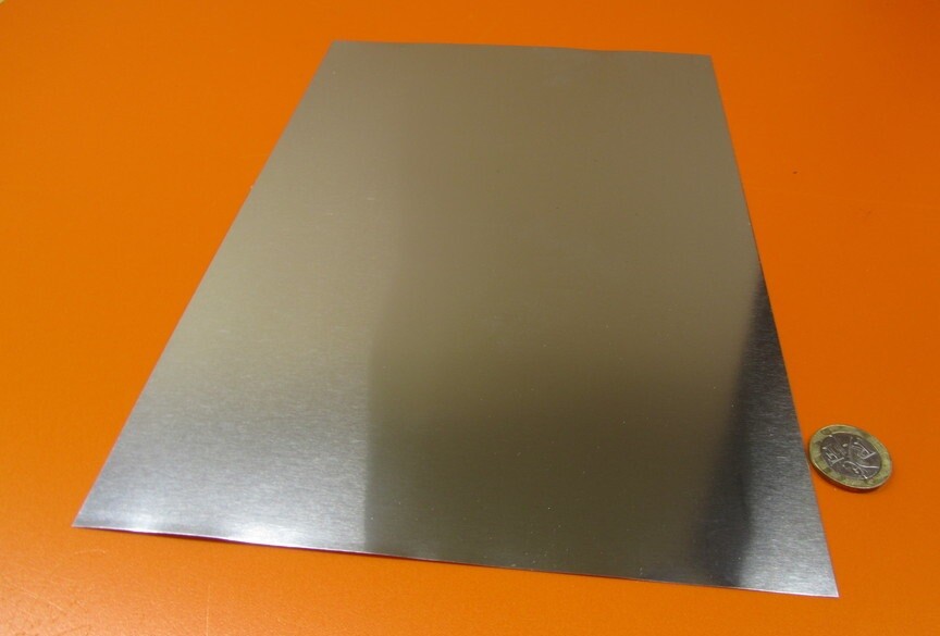 18-8 Stainless Steel Sheet, Full Hard, .002″ x 8.0″ x 12″, 2 Pieces