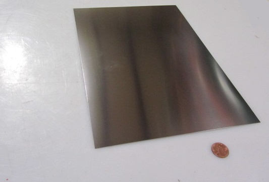 18-8 Stainless Steel Sheet, Full Hard, .002″ x 8.0″ x 12″, 2 Pieces