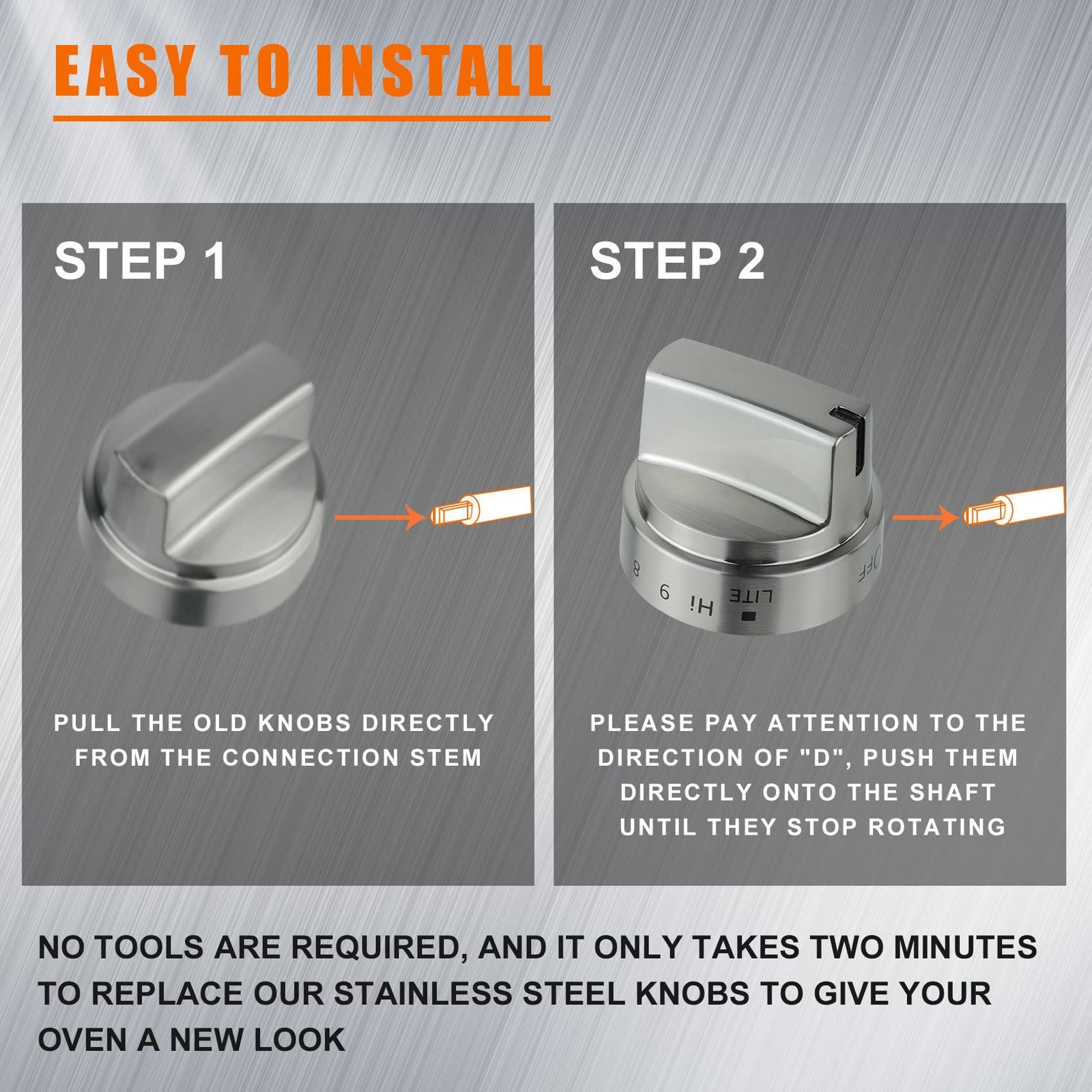 5 Pack Stainless Steel WB03x24818 Gas 2.2 x x 1.9 inches,