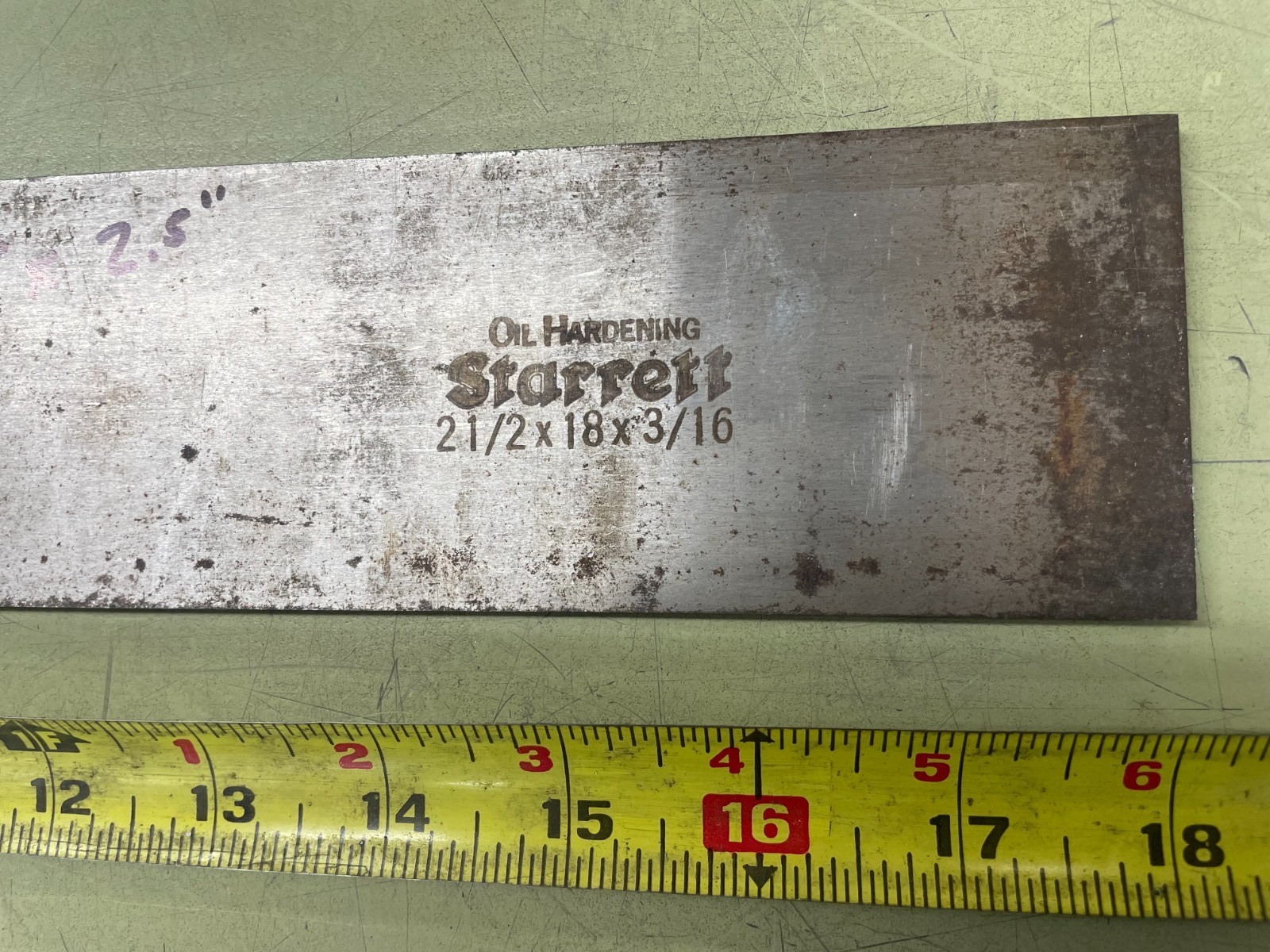 Starrrett 3/16 x 2-1/2 x 18″, AISI O-1 Flat Stock AISI O-1 Oil Hardening