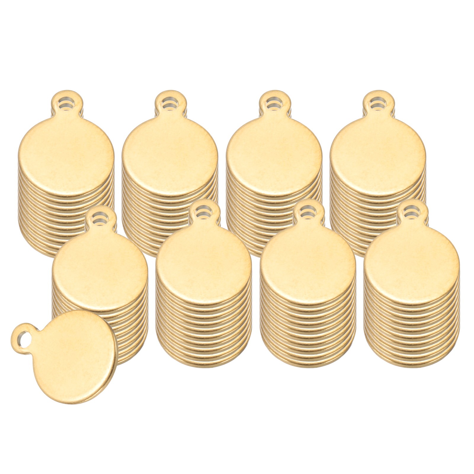 20 Pcs 5/16 Inch Round Metal Stamping Blanks, Gold Tone Blank Tags