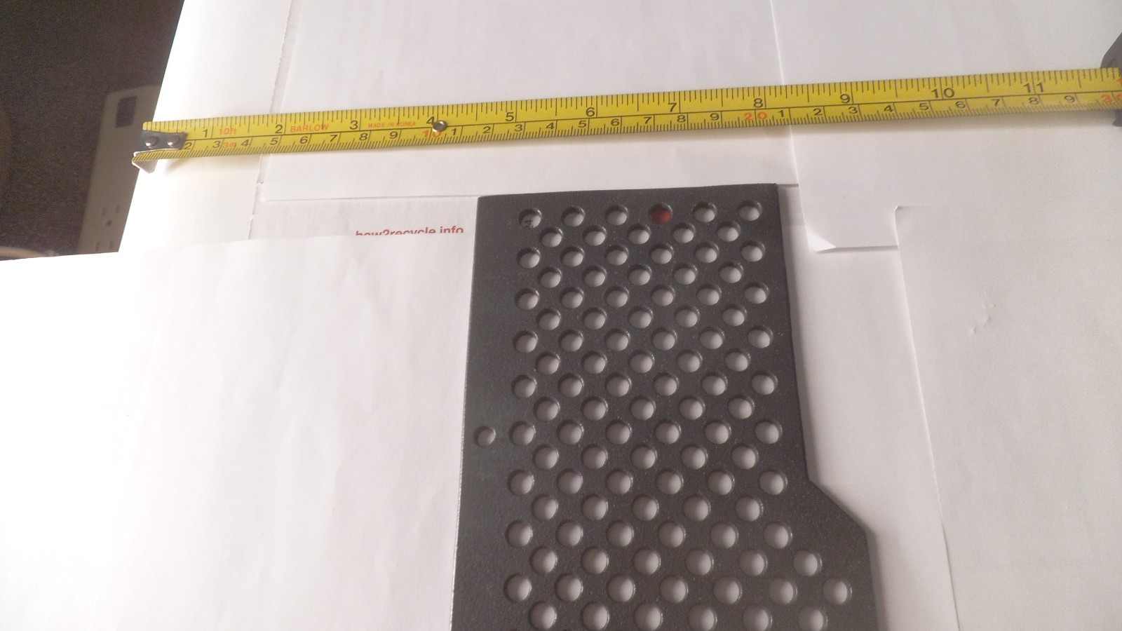 Perforated Aluminum plate, PVDF coated, 10-1/2″ x 4″ x 1/8″ thick