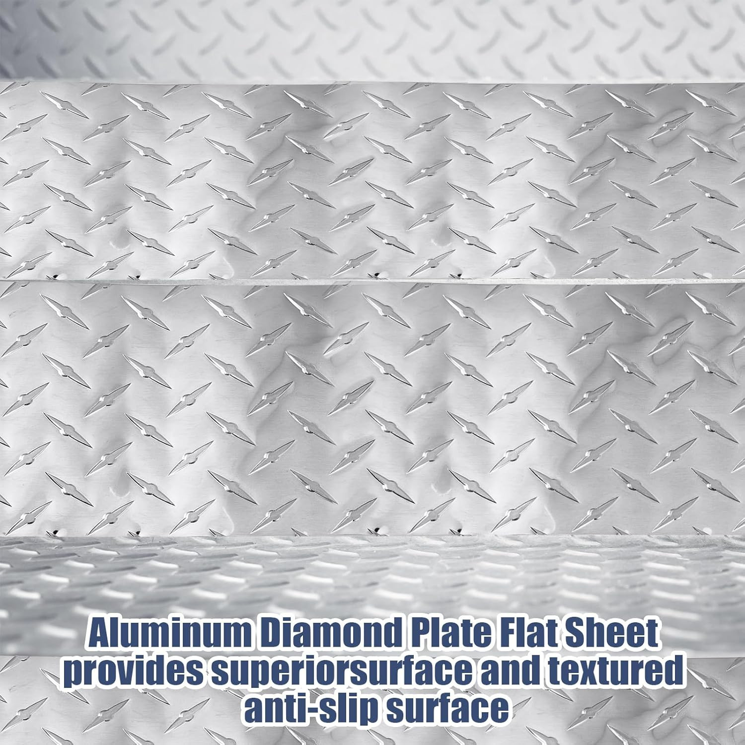 Aluminum Diamond Plate Sheet 6” x 8′ Heavy Duty 0.04” Thick Silver Tread
