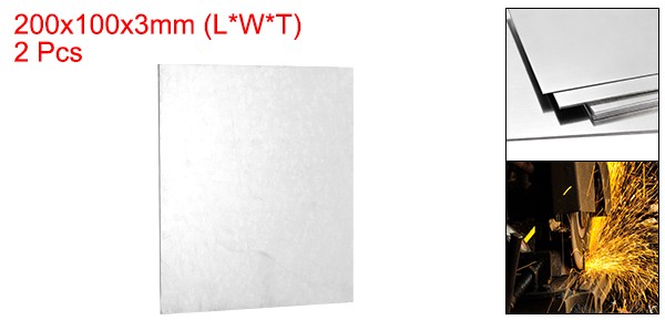 2 Pcs 1/8″ Hot Rolled Steel Sheets 8″ x 4″ Steel Plate Base Silver