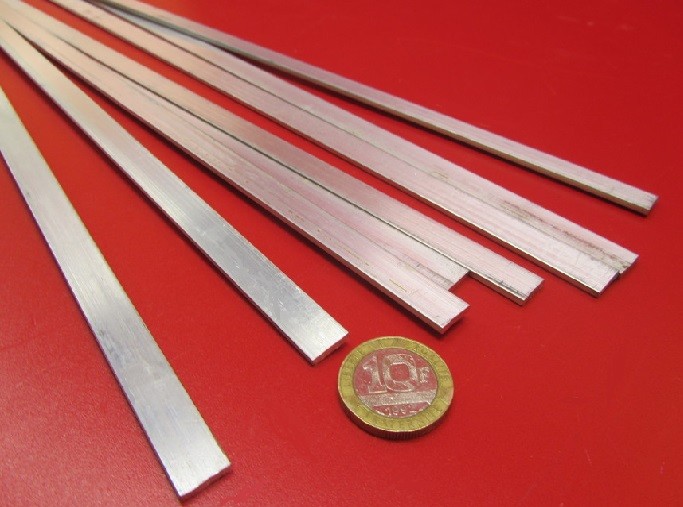 6061 T6 Metric Aluminum Bar, 2mm Thick x 10mm Wide x 3 Ft Length, 8 Units