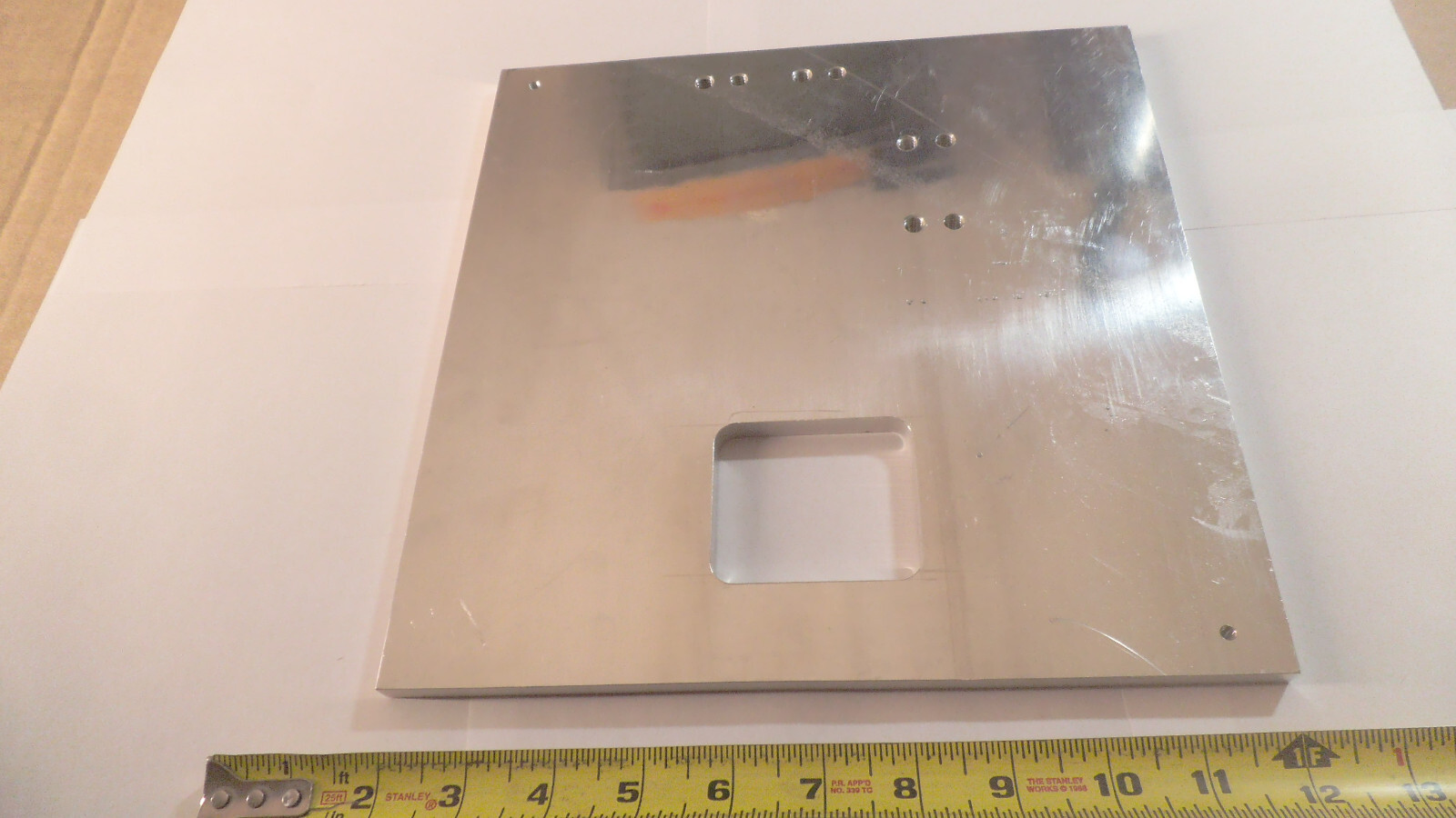 Aluminum plate 10-1/4″ x 10-1/4″ x point 385″ thick polished 1 side