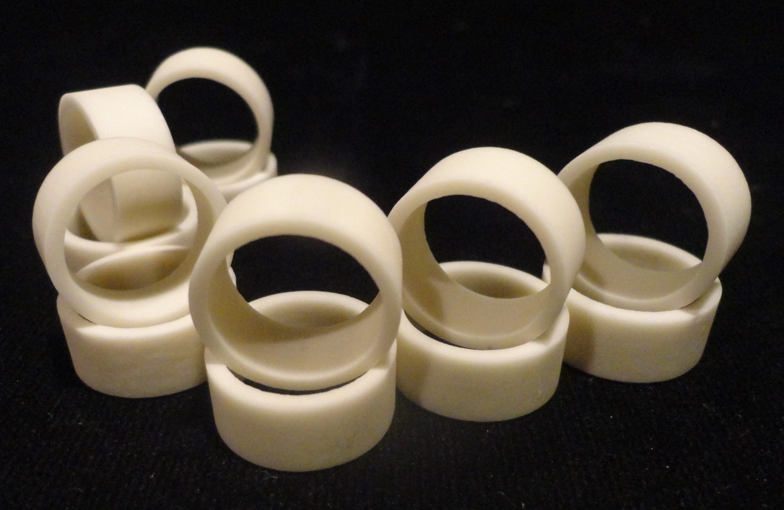 LOT OF SIX (6) 0.315″L HIGH PURITY ALUMINA CERAMIC RING SPACER SLEEVE No.:114B