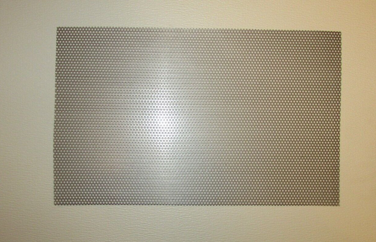 1/8″ HOLES ON 3/16″ CENTERS–16 GAUGE STAINLESS PERFORATED– 7″ x 10-1/2″