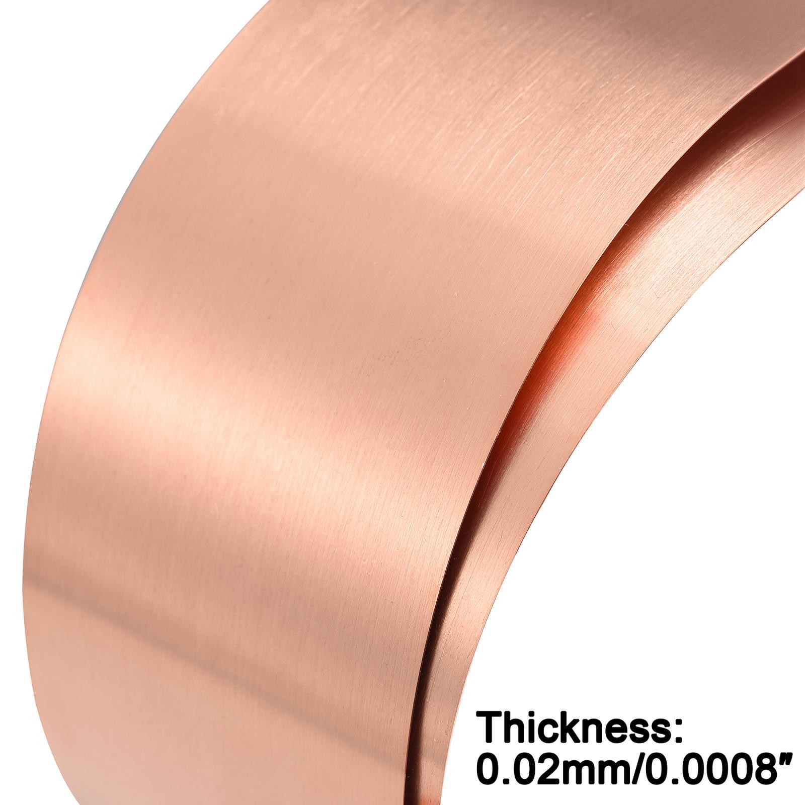 Copper Sheet Roll Metal Foil Plate 39.4″ x 3.9″ x 0.0008″