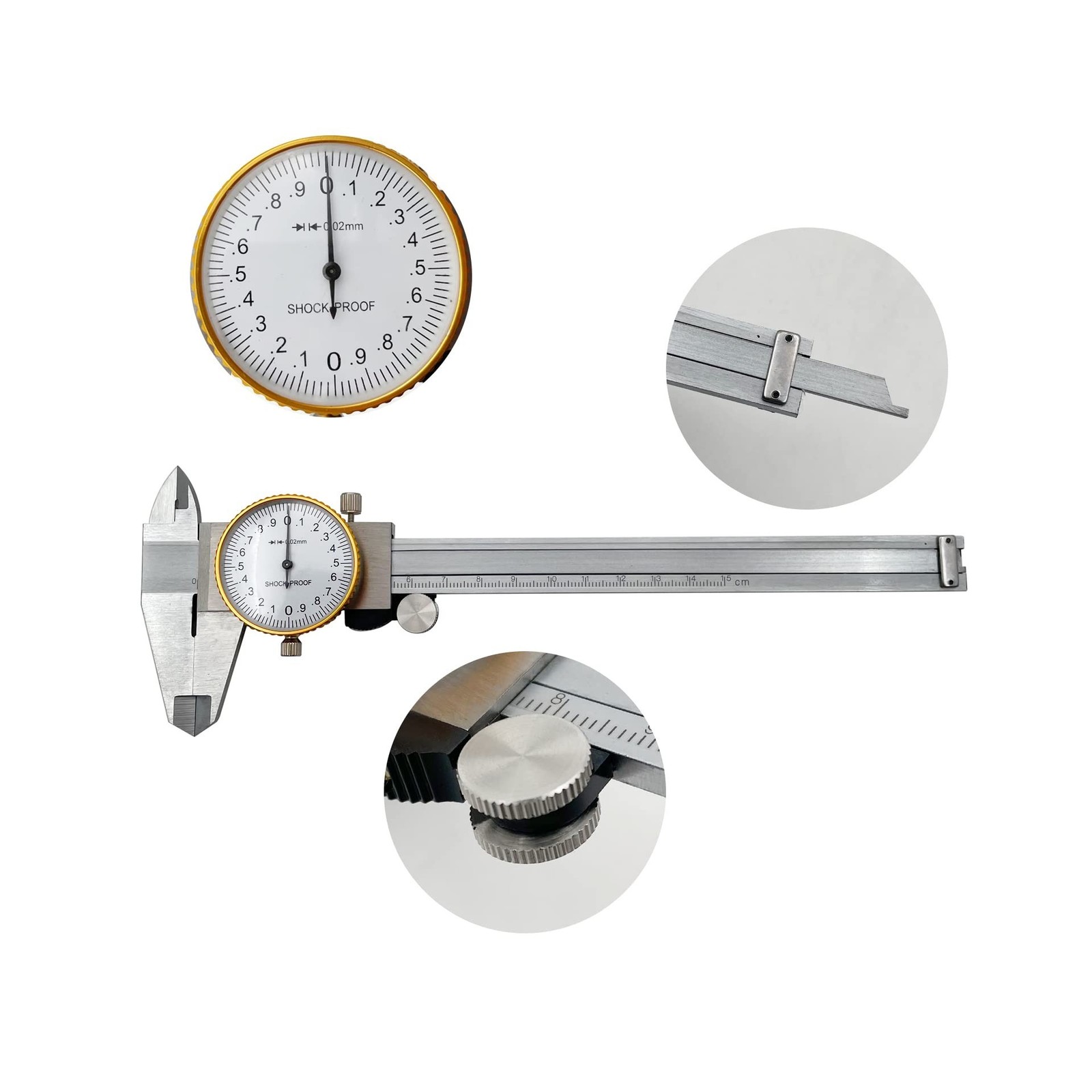 LYFJXX Dial Calipers 15 cm, 0.02 mm Accuracy Stainless Steel Ve… FAST USA SHIP