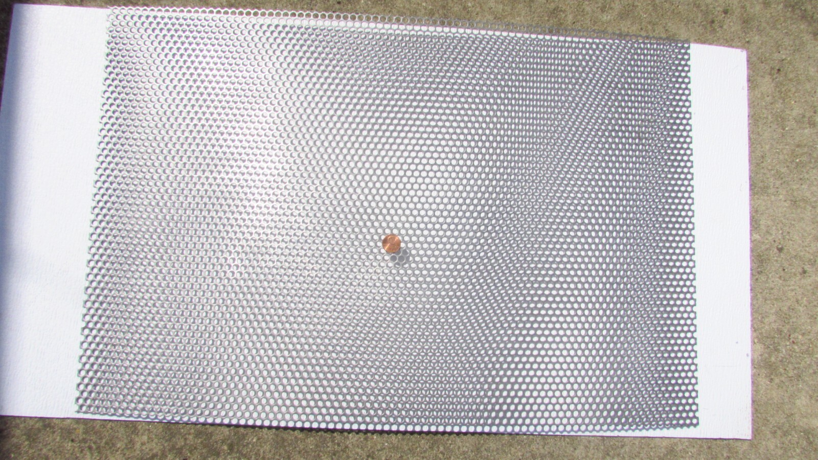 1/4″HOLES ON 5/16″CENTER–16 GA.- STAINLESS PERFORATED SHEET–6-3/4″ X 8″