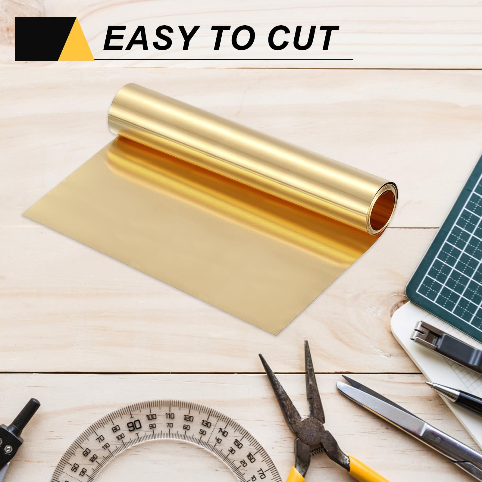 Gold Brass Sheet Foil Roll Metal Flashing Crafting Electrical 0.3x150x1000mm
