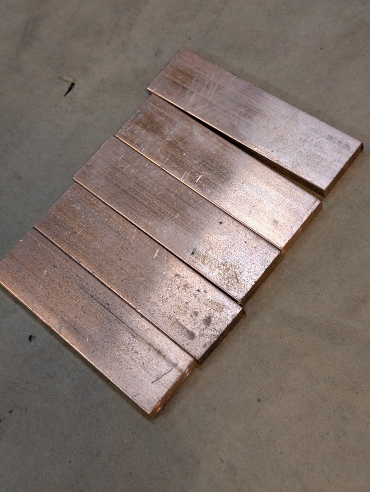 C110 Copper Bus Bar Flat Bar 1/4″ x 1″ x Over 3″ Long Drop Stock – Square Edge
