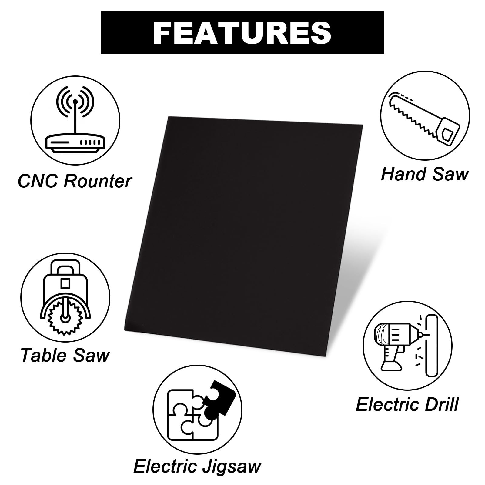 3 PCS Black 5052 Anodized Aluminum Sheet 12x12x1/32 0.04 Inch 1mm Engraving