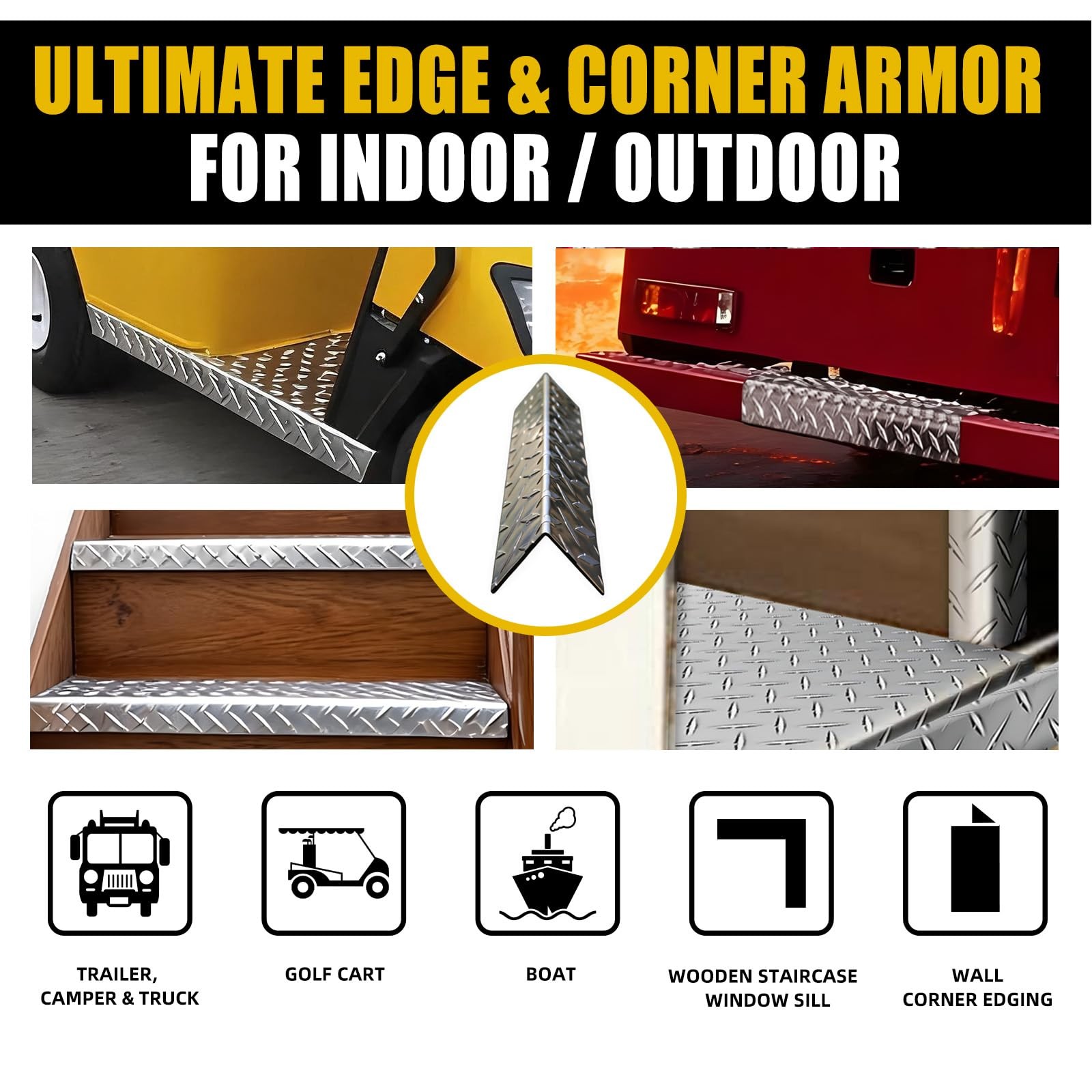 3003 Aluminum Diamond Plate Angle Trim – 16GA .063” 2pcs 2x2x48in. Diamond Pl…