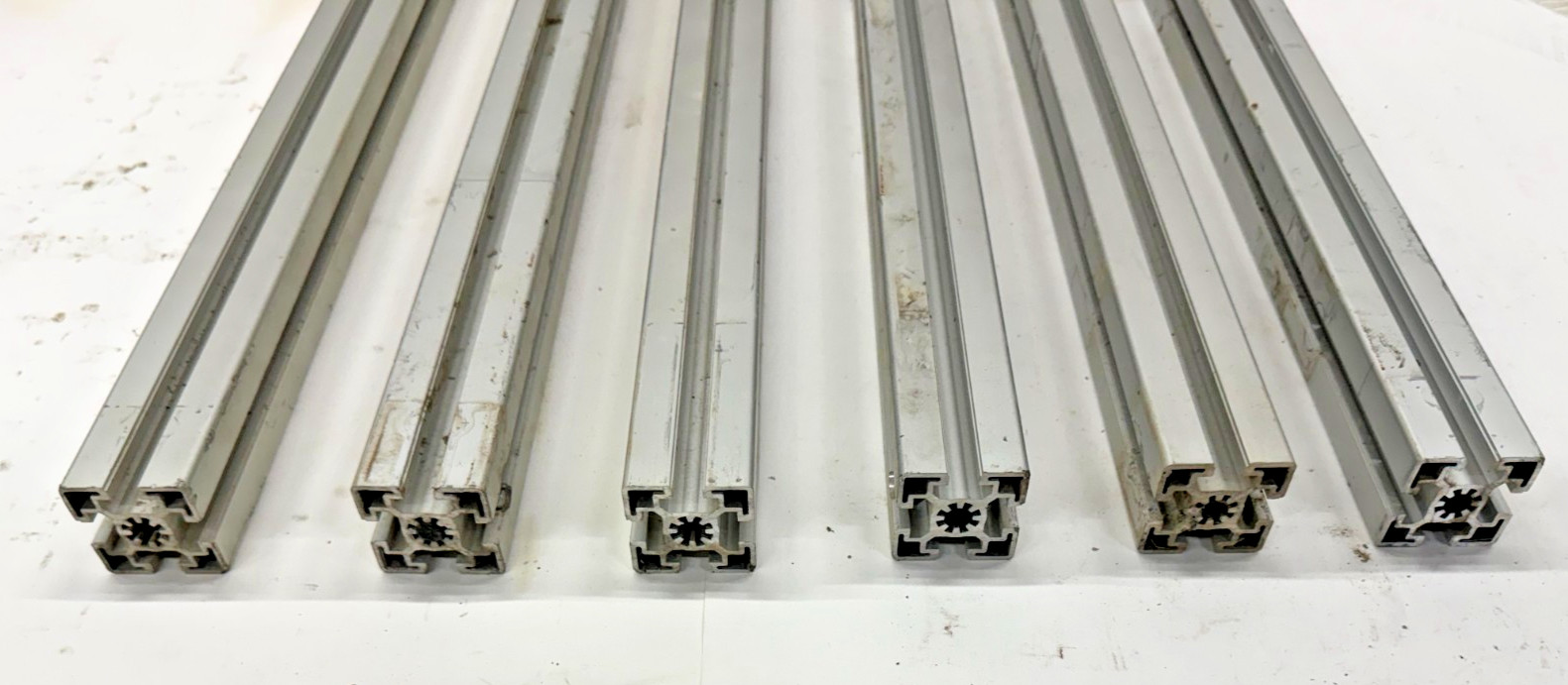 80/20 45MM ASST LENGTHS, 45-4545, (LOT OF 6), 18-1/4″ TO 24-1/8″, 4 OPEN SLOTS