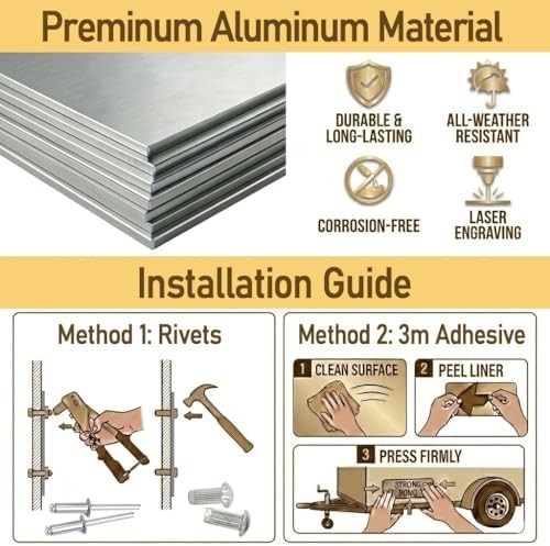 Blank Aluminum ID Plates, Metal Identification Plate, Serial Number Tag, Equipme